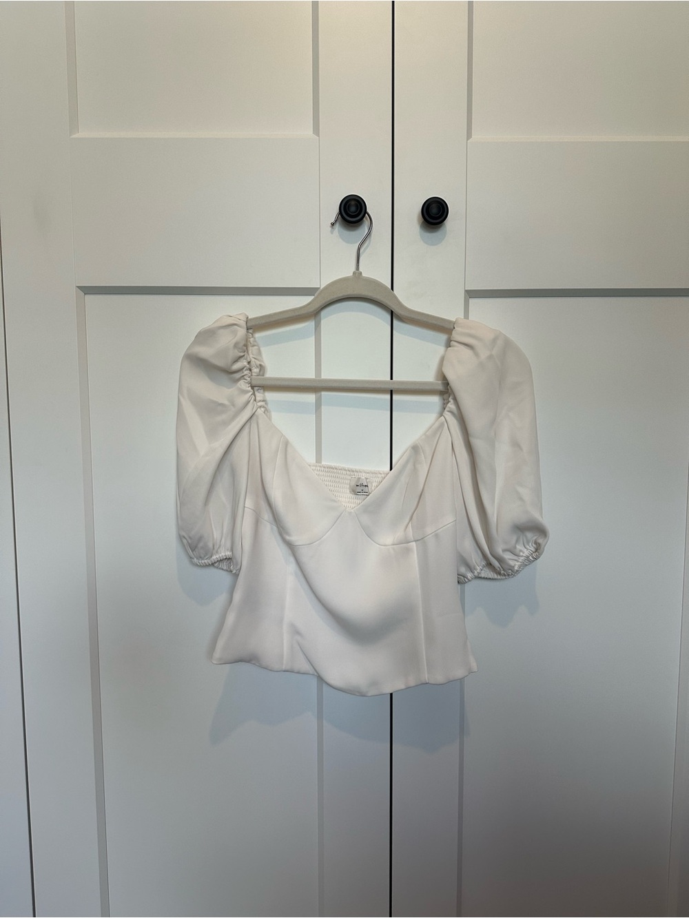 ARITZIA Wilfred Women's White Puff Sleeve Top